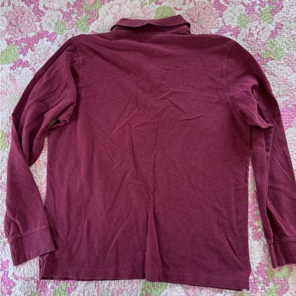 Vineyard Vines Men's Maroon Polo Long Sleeve Shirt - Picture 4 of 7